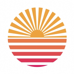 Sunset SVG File, Retro Sunset Vector Instant Download Sky/Space