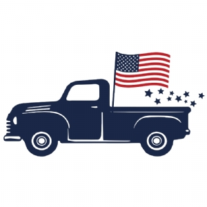4th of July Truck SVG Cut Files | American Flag Truck SVG 4th Of July SVG