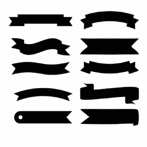 Ribbon Banner Bundle SVG Cut File, Ribbon Banner Clipart Vector Objects