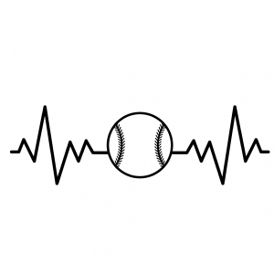 Baseball Heartbeat SVG Clipart, Instant Download Baseball SVG