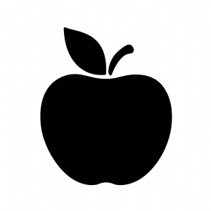 Black Apple SVG, Clipart Apple SVG Instant Download Fruits and Vegetables SVG