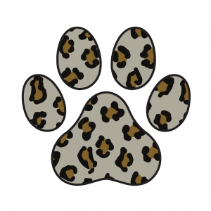 Leopard Paw Print SVG Cut Files, Paw Instant Download Pets SVG