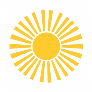 Basic Sun SVG Clipart Cut Files, Sun Clipart Vector Instant Download Vector Illustration