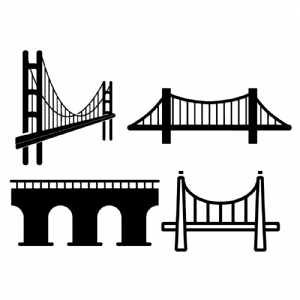 Bridges SVG Bundle, Construction Clipart Cut Files Drawings