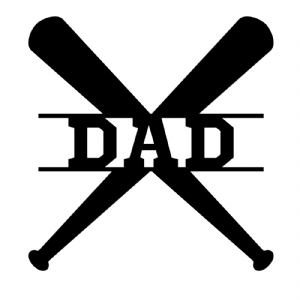 Baseball Dad SVG with Crossed Bats Father's Day SVG