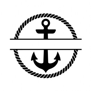 Anchor Monogram SVG, Anchor Rope SVG Sea Life and Creatures SVG
