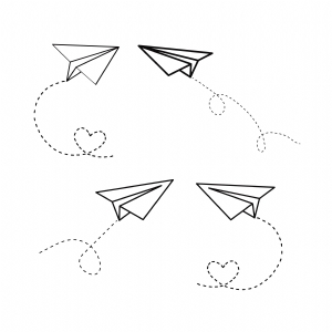 Paper Airplane Path SVG Bundle, Paper Airplane Bundle Instant Download Drawings