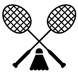 Crossed Badminton Racket with Shuttlecock SVG & Clipart Cut Files Shapes