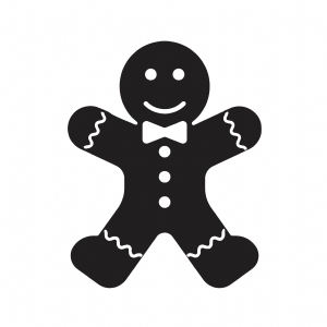 Black Gingerbread SVG Cut Files, Gingerbread Clipart SVG Instant Download Christmas SVG