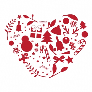 Christmas Heart SVG Cut File Christmas SVG