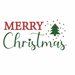 Merry Christmas Design with Tree SVG Christmas SVG