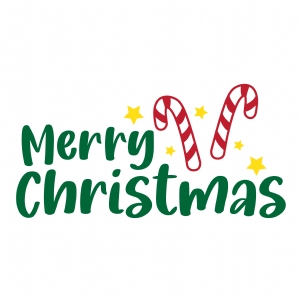 Merry Christmas with Candies SVG Cut File Christmas SVG