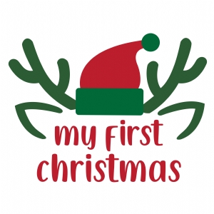 My First Christmas with Deer Horn SVG Cut Files Christmas SVG