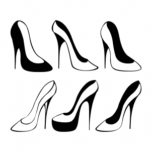 Black and White Heels SVG Bundle, Instant Download Drawings