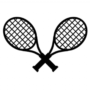 Crossed Tennis Rackets SVG Cut File, Racquets Clipart Tennis SVG