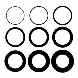 Circle in Different Thickness SVG, Instant Download Shapes