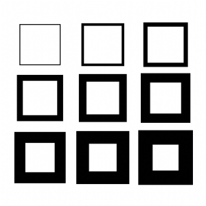 Square Different Thickness Frame SVG Shapes