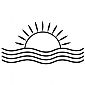 Sun Ocean SVG, Sunset Clipart Cut Files Drawings