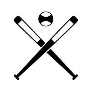 Crossed Baseball Bat and Ball SVG Cut File, Bat and Ball Clipart Baseball