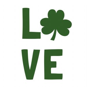 Love Shamrock SVG File, Clover Leaf SVG St Patrick's Day SVG