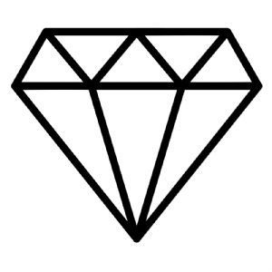 Diamond Outline SVG, Diamond Outline Instant Download Symbols