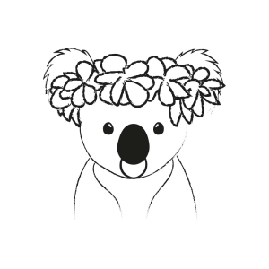 Cute Koala with Flower Crown SVG Cut File Wild & Jungle Animals SVG