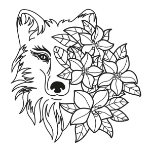 Floral Wolf SVG Design Cut File Wild & Jungle Animals SVG