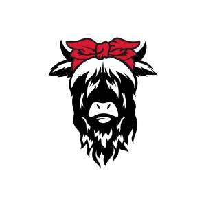 Highland Cow with Bandana SVG Cut File Cow SVG