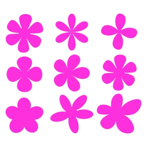 Basic Flower Bundle SVG, Flowers Design Cut File Flower SVG