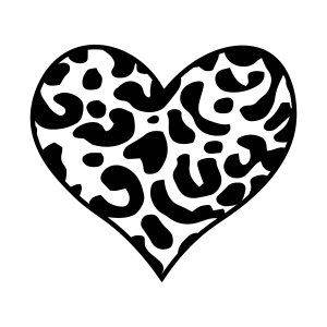 Leopard Heart SVG Clipart, Instant Download Leopard Print SVG