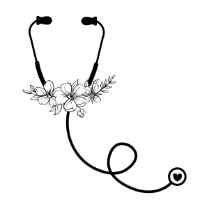 Floral Stethoscope SVG Nurse SVG