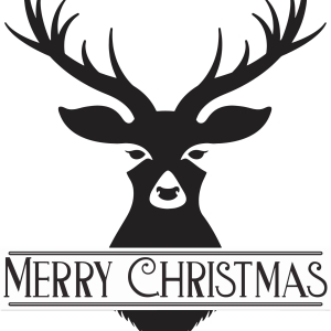Merry Christmas Deer SVG, Monogram SVG Christmas SVG