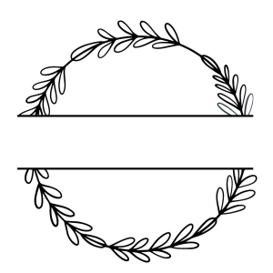 Floral Circle Monogram SVG, Wreath SVG Instant Download Vector Illustration