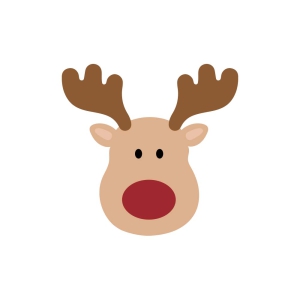 Cute Reindeer Face SVG, Christmas Reindeer SVG Design Christmas SVG