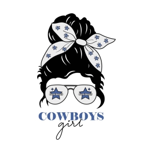 Cowboys Girl Messy Bun SVG Cut File, Messy Bun SVG Texas SVG
