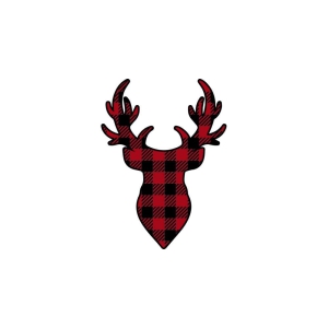 Buffalo Plaid Deer SVG, Christmas Deer Head SVG Christmas SVG