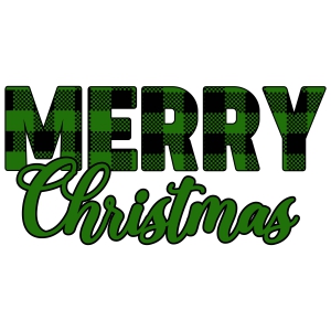 Merry Christmas with Green Buffalo Plaid SVG Christmas SVG