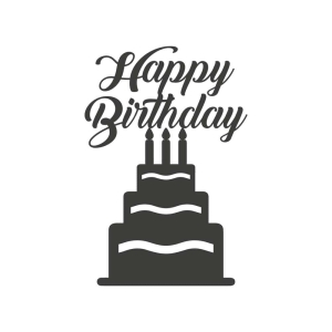 Happy Birthday Cake SVG, Cake Topper SVG Cut File Cake Topper SVG