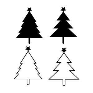 Black and White Christmas Tree SVG, Christmas Tree Clipart Christmas SVG