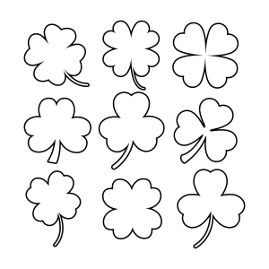 Shamrock Outline Bundle SVG Images, Clover Outline SVG Bundle St Patrick's Day SVG