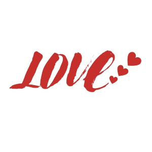 Love with Hearts SVG, Handwritten Love SVG Vector Files Valentine's Day SVG