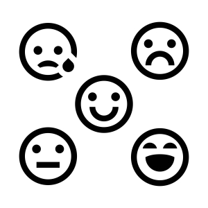 Emojis SVG Bundle Black and White Icon SVG