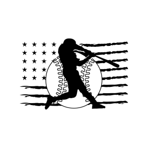 Baseball American Flag SVG, Instant Download Baseball SVG