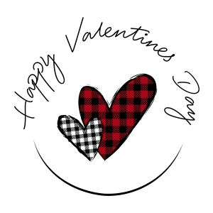 Happy Valentines Day SVG, Buffalo Plaid Hearts SVG Valentine's Day SVG