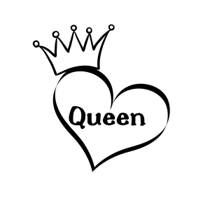 Queen SVG Cut File, Queen of Heart SVG Birthday SVG
