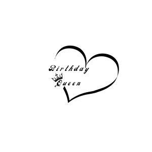 Black Birthday Queen Heart SVG Cut File Birthday SVG