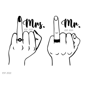 Mr and Mrs Middle Finger SVG, Wedding Fingers SVG Wedding SVG