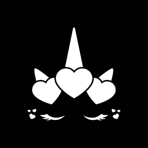 Unicorn Head with Hearts SVG, Unicorn Face Vector SVG Valentine's Day SVG