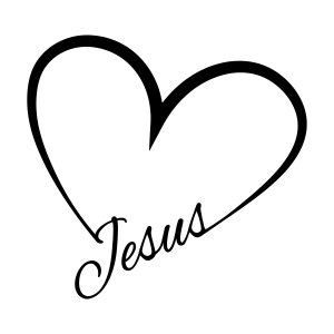 Jesus with Heart SVG Cut File, Love Jesus SVG Vector Christian SVG