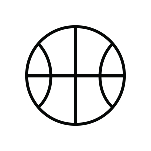 Basic Basketball Outline SVG Cut File, Instant Download Basketball SVG